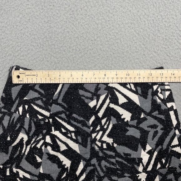 Zara Mini Skirt Womens Small Black White A-Line Skater Sparkle Textured Party - Picture 6 of 11